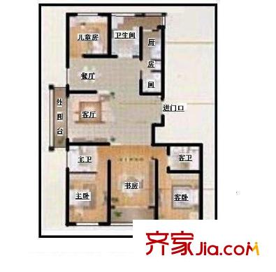 畅园户型图户型图 4室2厅2卫1厨
