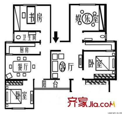 民春苑戶型圖戶型圖 4室2廳2衛(wèi)1廚