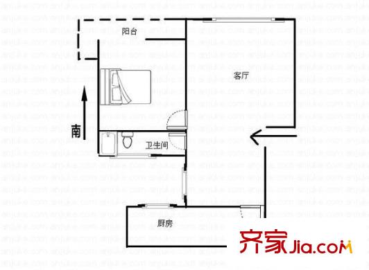 民春苑戶型圖戶型圖 1室2廳1衛(wèi)1廚