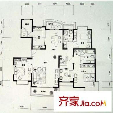 中星怡景花園戶型圖戶型圖 4室2廳2衛(wèi)1廚