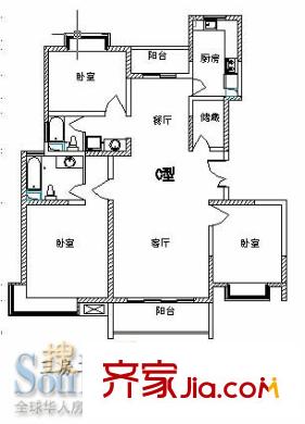 上海 中星怡景花園（盛景福?。?戶型圖