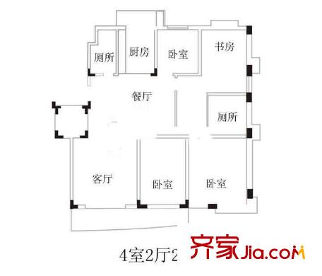 新城海上名園戶型圖戶型圖 4室2廳2衛(wèi)1廚