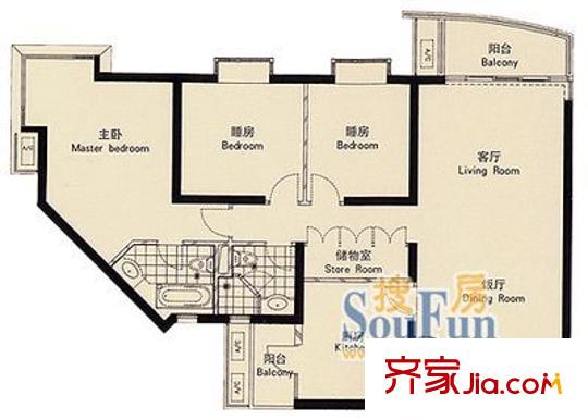 江臨天下1、15號樓05室戶型圖