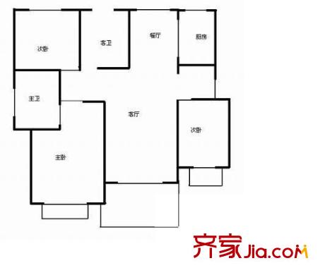 金灣佳園戶型圖戶型圖 3室2廳2衛(wèi)1廚
