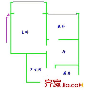上海 海德苑2室 戶型圖