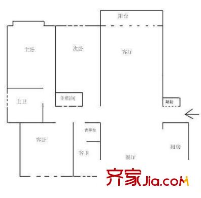 興榮家園 3室 戶型圖
