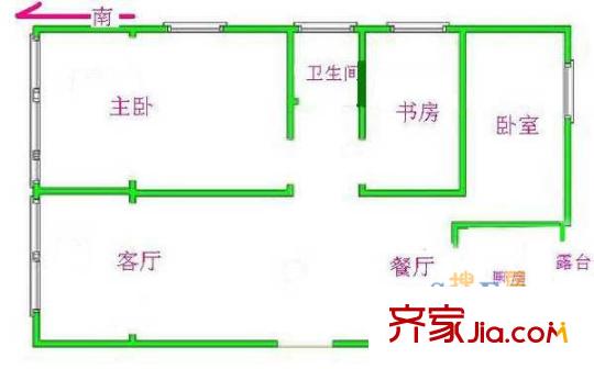 洋涇花園城3室1廳1衛(wèi)1廚