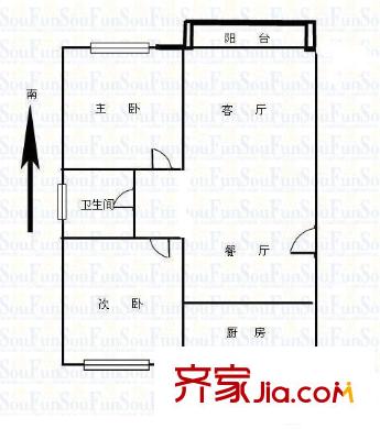 綠波城 2室 戶型圖