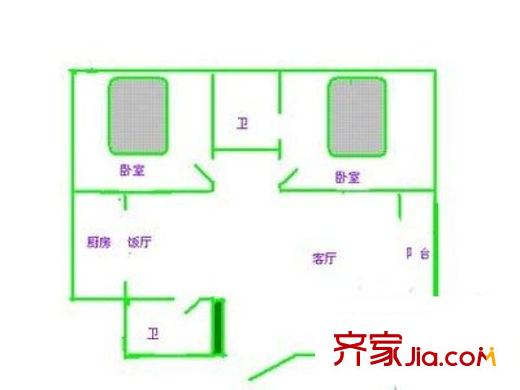 欣春苑 2室 戶型圖