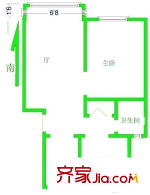 凌兆六村 2室 戶型圖