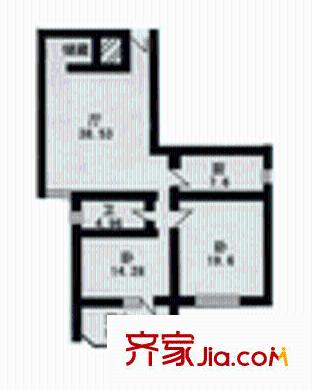 明光公寓户型图2室1厅1卫1厨