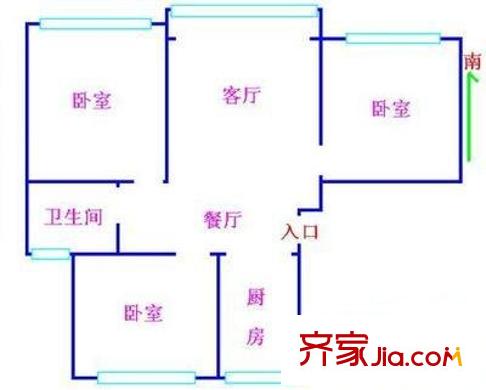 通聯(lián)苑二期 3室 戶型圖