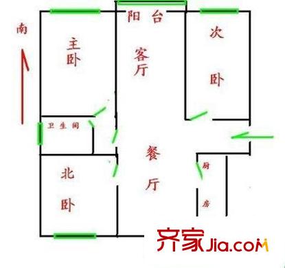 通聯(lián)苑二期 3室 戶型圖