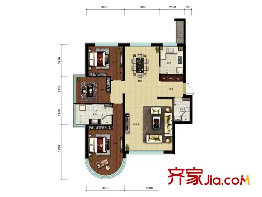 天润福熙大道A6号楼A1户型