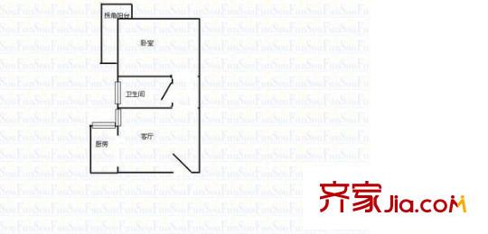 武宁小城户型图 户型图 1室1厅1卫1厨