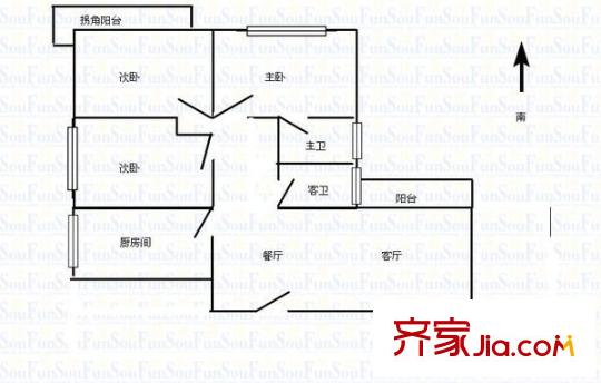 武宁小城户型图户型图 3室2厅2卫1厨