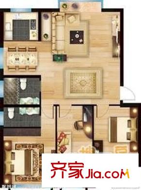 紫罗兰家苑户型图户型图 2室2厅1卫1厨