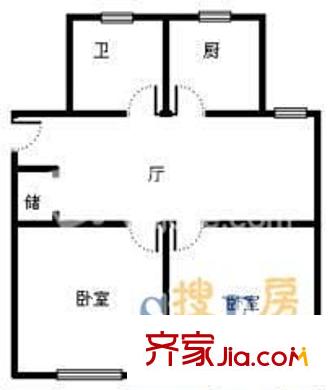 紫罗兰家苑户型图户型图 2室2厅2卫1厨