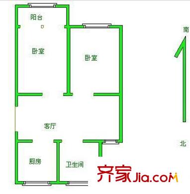 建華小區(qū)戶型圖建華公寓 2室 戶型圖 2室2廳1衛(wèi)1廚