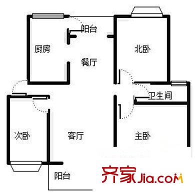 方圓公寓 0室 戶型圖