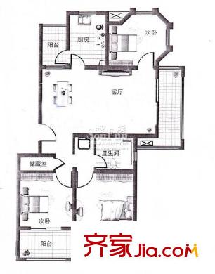 御景豪園戶型圖g戶型 3室2廳1衛(wèi)1廚