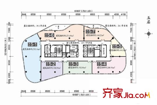 骏豪・中央公园广场5层户型图