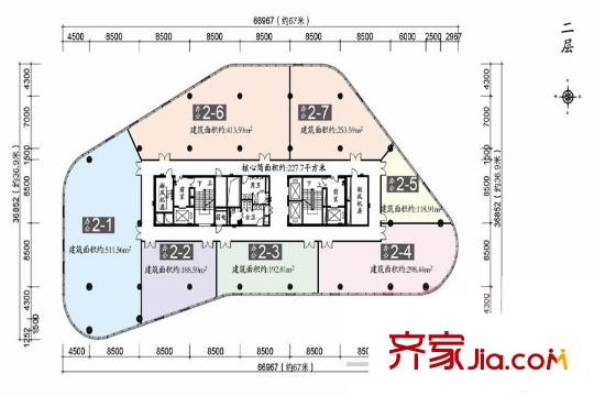 骏豪・中央公园广场2层户型图