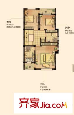 港城滴水湖馨苑別墅C戶型地上二層 4室2廳3衛(wèi)1廚