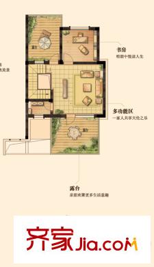港城滴水湖馨苑別墅C戶型地上三層 4室2廳3衛(wèi)1廚