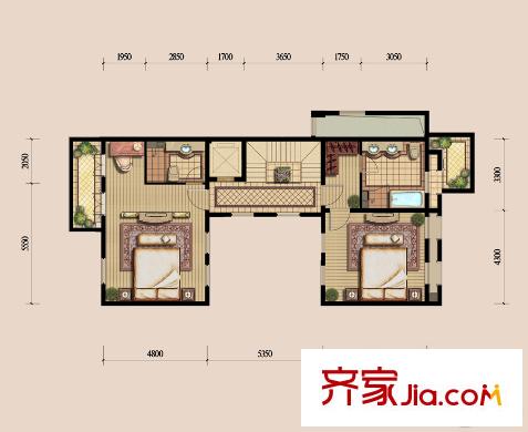 東方鴻平方米別墅9#聯(lián)排 二層 5室3廳6衛(wèi)1廚