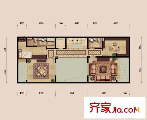 東方鴻平方米別墅9#聯(lián)排 地下一層 5室3廳6衛(wèi)1廚