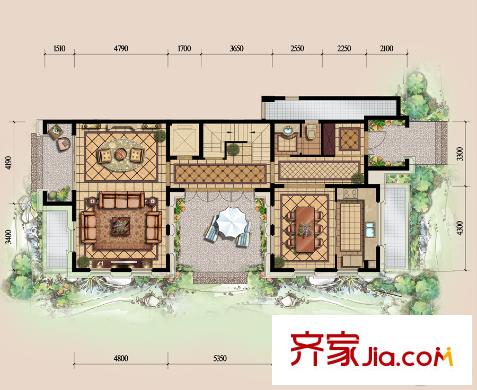 東方鴻平方米別墅9#聯(lián)排 一層 5室3廳6衛(wèi)1廚