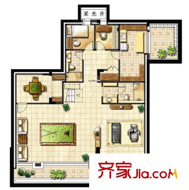 湯臣湖庭花園獨(dú)棟A戶型地下室 4室3廳4衛(wèi)1廚
