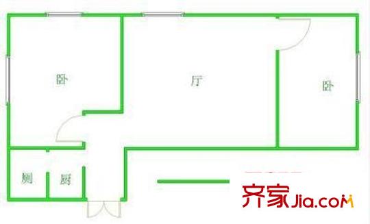 張江一村 2室 戶型圖