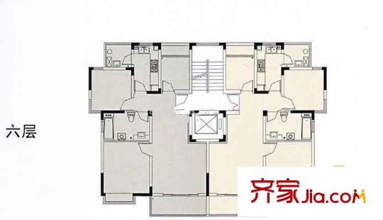 保利维拉家园户型图7号楼六层平面图 1室1厅1卫1厨