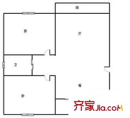 星云小區(qū) 2室 戶型圖
