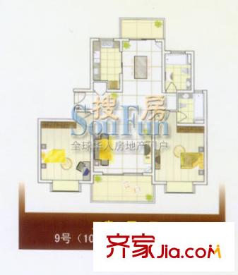 東方城市華庭戶型圖2室2廳2衛(wèi)1廚