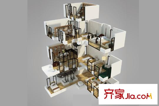 北京半岛B户型图 4室2厅5卫1厨