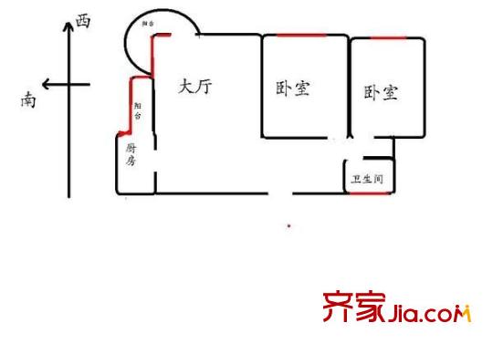 平江盛世家园户型图户型图 2室1厅1卫1厨