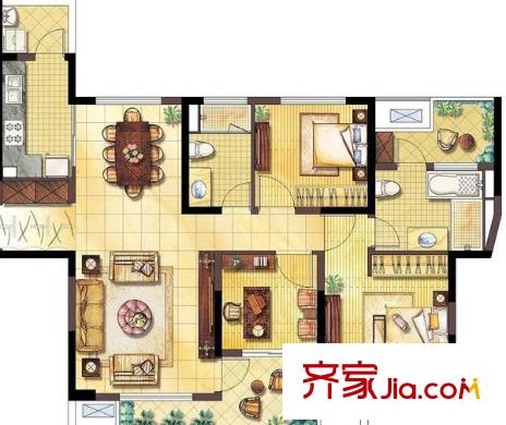 上浦小區(qū)3室2廳3衛(wèi)1廚