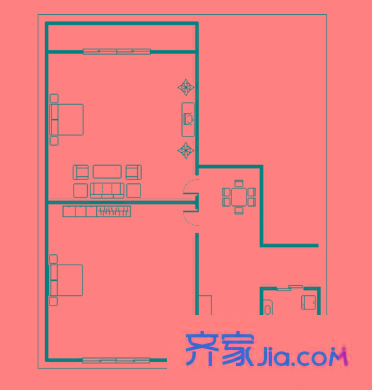 上南三村 2室 戶型圖