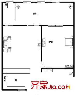 上南八村戶型圖戶型圖 1室1廳1衛(wèi)1廚