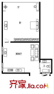 上南八村戶型圖戶型圖 1室1廳1衛(wèi)1廚