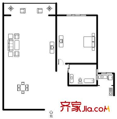浦虹苑戶型圖戶型圖 1室1廳1衛(wèi)1廚