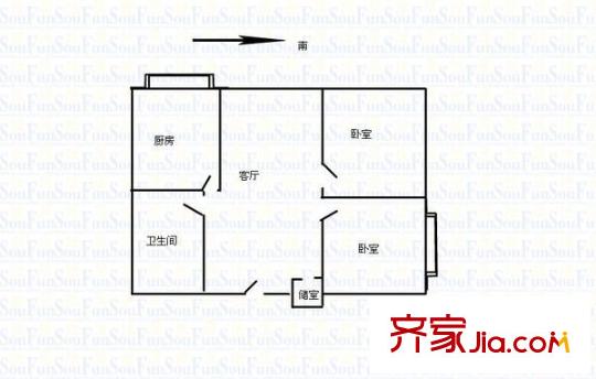 宜浩佳園 2室 戶型圖