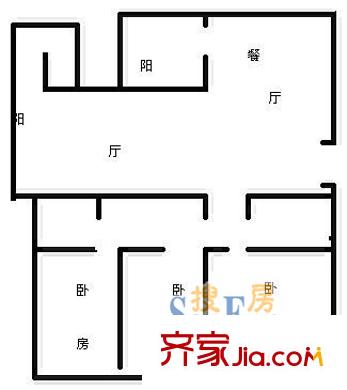 同科公寓同濟(jì)吉品戶型圖222 3室2廳2衛(wèi)1廚