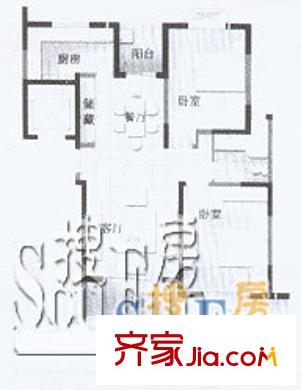 新柳公寓户型图2室2厅1卫1厨