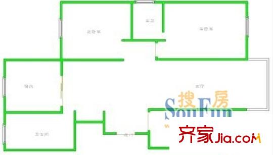 大華錦繡華城第18街區(qū)戶(hù)型圖大華錦繡華城成山路2008弄3221 3室2廳2衛(wèi)1廚