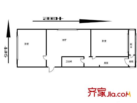 萬達新城普旺里戶型圖戶型圖 2室1廳1衛(wèi)1廚