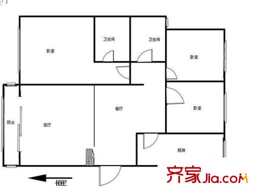 米蘭紫芥園戶型圖戶型圖 3室2廳2衛(wèi)1廚